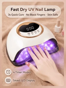 LEVIATECH High Power UV LED Nail Lamp - 45 LED Beads, 4 Timer Modes! Auto Sensor, LCD Display. Fast Gel Dryer, Detachable Base, Suitable For Hands And Feet, Perfect For Home And Salon Use - Gold - View 7