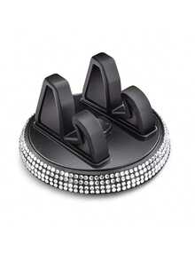 Car Phone Holder, 360 Degree Dashboard Mount, Rhinestone Design, Supports Vertical And Horizontal Modes, Easy Installation And Convenient Use. Suitable For Car Interior And Home/Office Use. Multiple Styles Available. Perfect As A Gift. - A - View 13