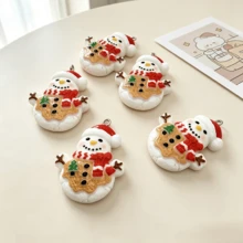 5/10pcs Christmas Tree Snowman Pendant, Suitable For DIY Jewelry Making, Perfect For Party Accessories, Earrings, Necklaces, Bags - Christmas Snowman Pendant - View 5