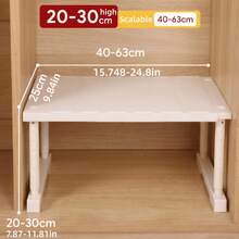 1/2pcs Extendable Cabinet Storage Rack, Adjustable Length 40-63 Cm, Height 20-30 Cm, White Multi-Layer Space-Saving Divider For Dishes, Toaster, Coffee Machine, Easy To Install, Countertop Storage Divider - View 4