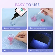 100/200/300 مل راتنج UV شفاف صلب، صيغة مطورة عالية الشفافية، غراء صلب، راتنج إيبوكسي قابل للمعالجة بالأشعة فوق البنفسجية مسبق الخلط، مناسب لمجموعة صنع المجوهرات اليدوية DIY، يستخدم لصب الراتنج وطلاء الحرف اليدوية - راتنج مقاوم للأشعة فوق البنفسجية - مشاهدة 6