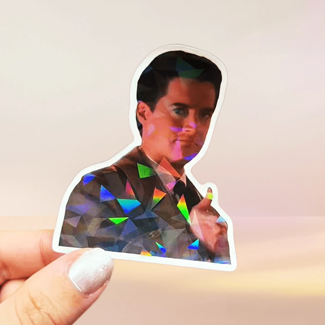 Twin Peaks: Agent Dale Cooper Sticker - Vinyl Sticker With Book And Cat Graphic, Weather-Resistant Car Sticker, Suitable For Cars, Trucks, SUVs, Cat Stickers, Humorous Stickers, High-Quality Adhesive Backing - Multicolor - View 1