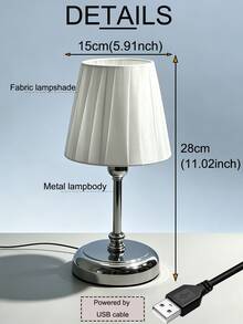 1 buah Lampu Meja Minimalis Premium Kreatif Retro Gaya Ins Modern Bertenaga USB untuk Dekorasi Kamar Tidur, Samping Tempat Tidur, dan Meja. - Perak - View 8