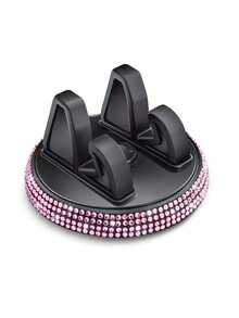 Car Phone Holder, 360 Degree Dashboard Mount, Rhinestone Design, Supports Vertical And Horizontal Modes, Easy Installation And Convenient Use. Suitable For Car Interior And Home/Office Use. Multiple Styles Available. Perfect As A Gift. - A - View 12