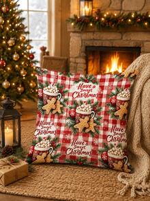 Taplak Meja, Alas Piring, dan Sarung Bantal Motif Permen Kue Jahe Natal, Gaya Natal, Dekorasi Rumah dan Dapur Natal, Cocok untuk Dekorasi Rumah dan Pesta Natal - MultiWarna - View 10