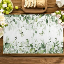 1pc/4pcs/6pcs, Botanical Pattern Printed Linen Placemats, Rectangular Table Mats, Washable, Easy To Clean, Plate Mats, Bowl Mats, Western Style Mats, Suitable For Kitchen, Dining Room, Home Gathering, Coffee Table And Daily Table Decoration - Multicolor - View 8