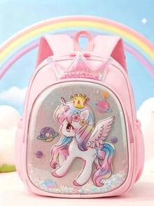 New Unicorn Princess School Bag For Kindergarten Girls With Chest Buckle, Small And Medium Class Backpack For Kids - A - View 12