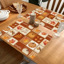 1pc/4pcs/6pcs, Pumpkin Pattern Printed Linen Placemats, Rectangular Table Mats, Washable, Easy To Clean, Plate Mats, Bowl Mats, Western Style Placemats, Suitable For Kitchen, Dining Room, Home Gatherings, Coffee Table And Daily Table Decor - Multicolor - View 8