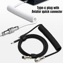 Kabel Keyboard USB A ke TYPE-C 59 Inci / 150cm dengan Inti Tembaga Melingkar dan Konektor Pilot untuk Keyboard Mekanik, Kabel Spiral Mini Mikro 1,5 Meter untuk Laptop PC - View 1