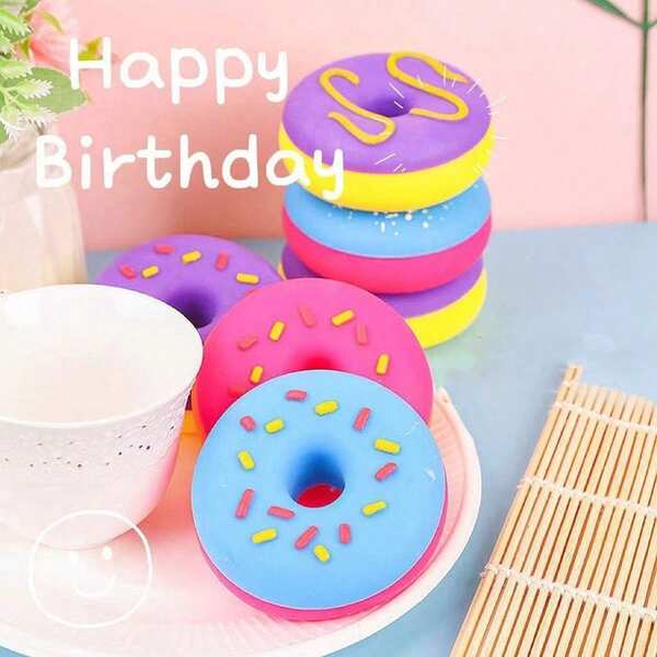 somoving 1pc Squishy Creative Donut Fidget Toy, TPR Realistic Food Slow Rising Stress Relief, Party Prank Prop Birthday Gift, Fun Anxiety Squishy For Kids Adults