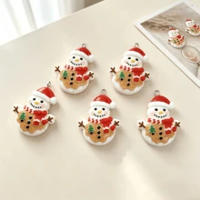 5/10pcs Christmas Tree Snowman Pendant, Suitable For DIY Jewelry Making, Perfect For Party Accessories, Earrings, Necklaces, Bags - Christmas Snowman Pendant - View 7