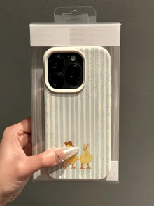 1件條紋圖案大孔皮革紋理防摔手機保護殼，TPU材質，可作為節日禮物，適用於Apple手機Xs/Xsmax/Xr/11 12 13 14 15 16pro/Promax/14 15 16plus/17，男女通用 - 彩色 - 查看 4