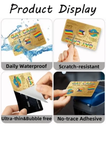 1pc LGBTQ+ Official Credit Card Sticker Privacy Protection Card Skin, Rainbow Pride Month Gift PVC Material Anti-Fingerprint Anti-Scratch Wear-Resistant Card Sleeve, Suitable For LGBTQ+ Club Member Cards, Couples, Small Chip Cards, Bank Cards, Credit Cards, Transit Cards, Student Campus Cards Personalized DIY - Multicolor - View 9
