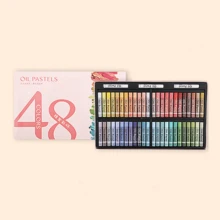 Rice Bran Wax Super Soft Heavy Color Oil Pastel Crayons DIY Painting 48 Colors 36 Colors 24 Colors Painting Paper Scraper Tool Set - A - View 4