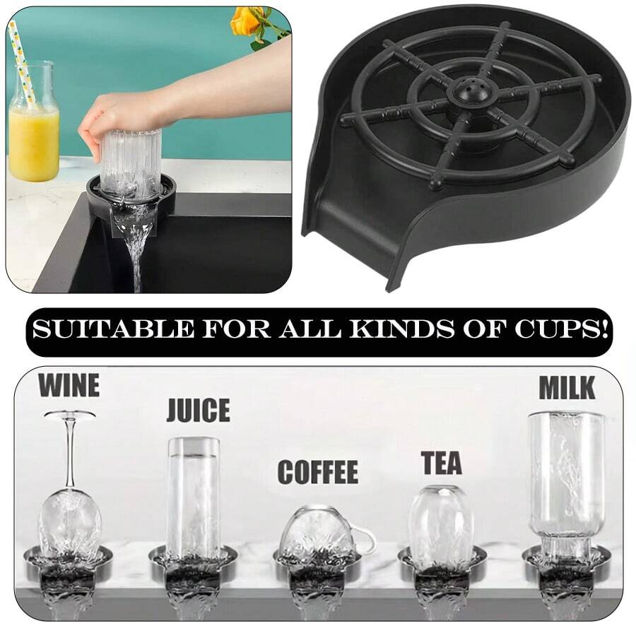 Kitchen Cup Automatic Cleaning Machine - Easy Installation - Quick And Thorough Cleaning Of Kitchen Glassware And Water Bottles - No Power Required, Automatic Cup Cleaning Machine
