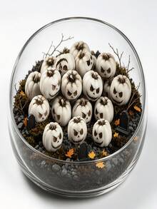 20/10/3pcs Halloween Mini Pumpkin Decorations, White Pumpkin Figurines, Horror Party Favors, Suitable For Home, Fish Tank, Micro Landscape, Flower Pot, Desktop, Halloween Decor Items - Multicolor - View 8