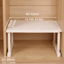 1/2pcs Extendable Cabinet Storage Rack, Adjustable Length 40-63 Cm, Height 20-30 Cm, White Multi-Layer Space-Saving Divider For Dishes, Toaster, Coffee Machine, Easy To Install, Countertop Storage Divider - View 9