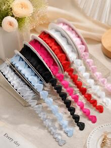 2 Rolls 5 Yards Each Valentine's Day Heart Pattern Satin Ribbon, Affordable Multi-Color DIY Handmade Ribbon, Suitable For Gift Wrapping, Bouquet Packaging, Cake Decoration, Wedding Birthday Party Holiday Home Decor, Room Decor, Bedroom Decor, School - Heart Ribbon - View 8
