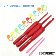 EDCUEBE7 9PCS Soft Handle Crochet Hook Set, 2-6mm Ergonomic Crochet Hook Set, Red Soft Touch Aluminum Crochet Hooks, Suitable For Beginners/Professionals, Exquisite Knitting Crochet Supplies (Accessory Color Random) - Bright Red Crochet Hook - View 10