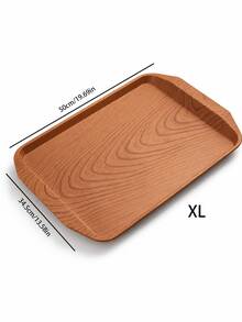 Wood Grain Rectangular Tableware Tray Set, Stackable Nesting Trays With Raised Edges, Lightweight Decorative Storage Trays, Suitable For Breakfast, Coffee, Tea, Snacks, Paper Cup Desserts, Dinner, Kitchen, Dining Table, Living Room And Home Entertainment Occasions - Multicolor - View 8