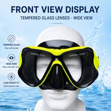 1pc Adult Full Face Snorkel Mask, Wide View Swimming Mask, Comfortable Leak-Proof Sealed Design, Adjustable Head Strap, Unisex, Beginner Friendly, Suitable For Beach, Pool, Swimming, Snorkeling And Summer Water Sports - Yellow - View 3