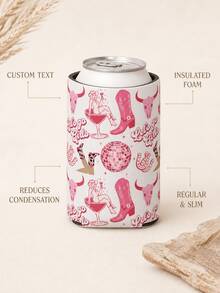 1pc Customized Party Cold-Keeping Sleeves, Bar Party Beverage Sleeves Disco Ball Aluminum Can Insulation Sleeves Western Cowboy Full-Print Cup Sleeves. - Multicolor - View 7