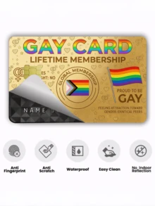 1pc LGBTQ+ Official Credit Card Sticker Privacy Protection Card Skin, Rainbow Pride Month Gift PVC Material Anti-Fingerprint Anti-Scratch Wear-Resistant Card Sleeve, Suitable For LGBTQ+ Club Member Cards, Couples, Small Chip Cards, Bank Cards, Credit Cards, Transit Cards, Student Campus Cards Personalized DIY - Multicolor - View 7