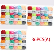 EDCUEBE7 12/36 Packs Polyester Yarn - 10g/1pc Yarn. Knitting, Crochet And DIY Crafts Random Assorted Colors - High Quality Durable Twill Fabric - Black, White, Red, Pink, Orange Etc. - Ideal Choice For Handmade Enthusiasts (Random Color, Random Packaging) - Multicolor - View 14