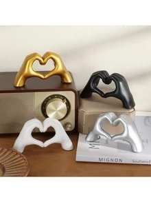 1pc Heart Gesture Decor, Heart Finger Statue Modern Art Sculpture Personalized Finger Home Decor, Creative Wedding Table Decor, Valentine's Day And New Year Gifts - 1PC - View 4