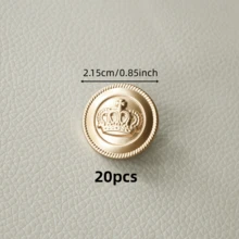 10/20 piezas Botones de plástico con patrón decorativo vintage dorado, botones cosidos a mano para abrigos, gabardinas de lana, chaquetas de traje, suéteres, prendas de punto, botones DIY - Dorado - Ver 11
