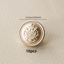 10/20 piezas Botones de plástico con patrón decorativo vintage dorado, botones cosidos a mano para abrigos, gabardinas de lana, chaquetas de traje, suéteres, prendas de punto, botones DIY - Dorado - Ver 15
