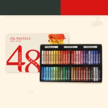 Rice Bran Wax Super Soft Heavy Color Oil Pastel Crayons DIY Painting 48 Colors 36 Colors 24 Colors Painting Paper Scraper Tool Set - A - View 3