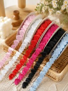 2 Rolls 5 Yards Each Valentine's Day Heart Pattern Satin Ribbon, Affordable Multi-Color DIY Handmade Ribbon, Suitable For Gift Wrapping, Bouquet Packaging, Cake Decoration, Wedding Birthday Party Holiday Home Decor, Room Decor, Bedroom Decor, School - Heart Ribbon - View 9