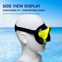 1pc Adult Full Face Snorkel Mask, Wide View Swimming Mask, Comfortable Leak-Proof Sealed Design, Adjustable Head Strap, Unisex, Beginner Friendly, Suitable For Beach, Pool, Swimming, Snorkeling And Summer Water Sports - Yellow - View 4