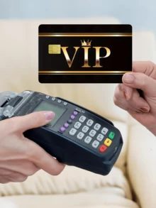 1pc VIP Official Credit Card Sticker Privacy Protection Card Skin, Member Exclusive Holiday Gift PVC Material Anti-Fingerprint Anti-Scratch Wear-Resistant Card Sleeve, Suitable For Couples, Small Chip Card, Bank Card Decorative Sticker, Credit Card, Transportation Card, Student Campus Card Personalized DIY - Multicolor - View 2
