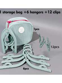 Portable Foldable Clothes Hanger Set With Storage Bag, Space-Saving Travel Hangers, Suitable For Suitcase, Business Trip, Vacation, Dorm, Essential Compact Clothing Storage [Due To Manufacturing Process, Friction Marks Are Normal] - View 9
