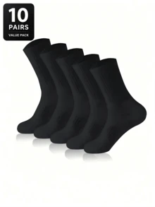 20 Pares de Meias Grossas Masculinas Preto & Branco para Inverno, Moda, Casual, Confortável, Adequado para Esportes ao Ar Livre, Corrida, Fitness, Meias de Compressão para Joelho, Casual de Negócios Férias, Meias Cano Alto Preto & Branco, Natal, Ação de Graças, Presentes de Ano Novo, Opção 1/5/10/20 Pares - Multicolorido - Visão 10