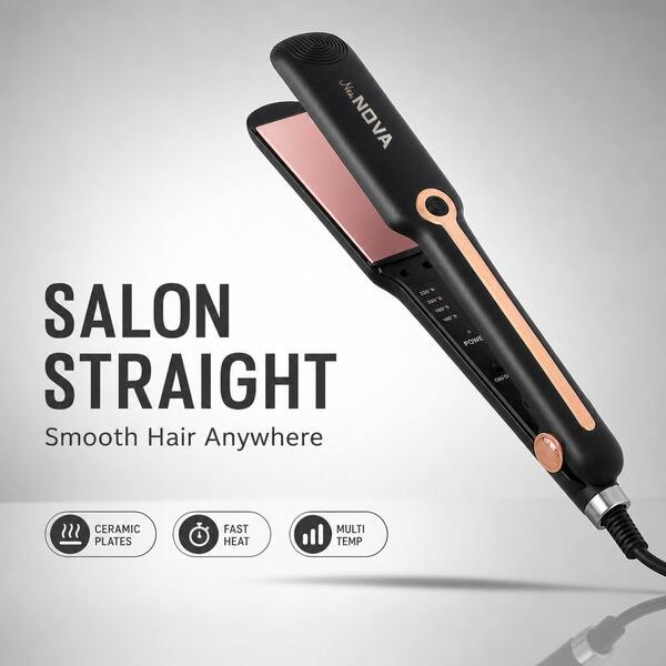 Professional Ceramic Plate Hair Straightener With 4 Temperature Settings, Suitable For Home Use, A Great Hair Care Gift