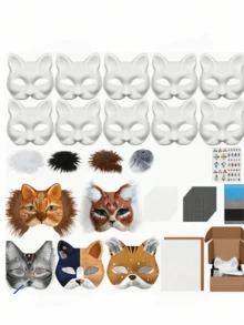 مجموعة صنع قناع وجه القطة DIY، تشمل اللباد، تصميم حيواني بأسلوب يدوي، مجموعة أقنعة ملونة للتنكر، مناسبة لأزياء هالوين وحفلات الكرنفال ولعب الأدوار والعطلات (مجموعة DIY يدوية، إكسسوارات أزياء هالوين) - متعدد الألوان - مشاهدة 1