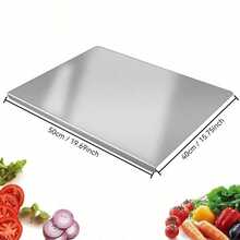 1pc Large 304 Stainless Steel Cutting Board, Kitchen Essential, With Lid And Non-Slip Pad, Suitable For Countertop, Can Be Used For Cutting Meat, Vegetables, Bread And Baking, Kitchen Tool Accessory Gift For Family - Multicolor - View 14