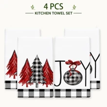 2/4/6 Peças Toalhas de Cozinha com Estampa de Elementos de Natal, Natal, Podem Ser Usadas Como Presentes de Natal, Decoração de Natal, Toalhas de Chá de Fibra Ultrafina Macia com Alta Absorção, Panos de Prato, Toalhas de Limpeza, Toalhas de Mão, Adequadas para Cozinhar, Assar, Limpar e Decoração de Cozinha, Acessórios de Cozinha, Itens Essenciais Diários - Multicolorido - Visão 13