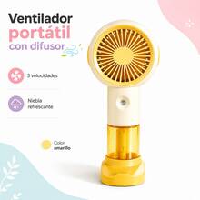 2-In-1 Portable Fan With Humidifier And Diffuser, 3 Speeds, Refreshing Fine Mist, Transparent Water Tank, USB-C Rechargeable, Compact And Lightweight - 1 - View 8