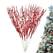 5/10pcs Christmas Glitter Berry Stems, Artificial Christmas Decorations, Gift Holiday Home Decor, Used For Christmas, DIY Christmas Wreath Crafts Tree Ornament Glitter Accents, Holiday Decorations, Reusable - Multicolor - View 22