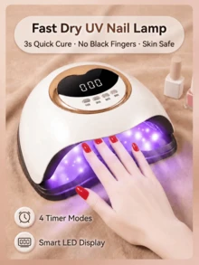 LEVIATECH High Power UV LED Nail Lamp - 45 LED Beads, 4 Timer Modes! Auto Sensor, LCD Display. Fast Gel Dryer, Detachable Base, Suitable For Hands And Feet, Perfect For Home And Salon Use - Gold - View 8