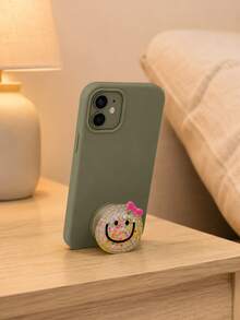 1pc Phone Air Cushion Stand, Smiling Bow Decor Expandable Minimalist Phone Holder - Multicolor - View 6