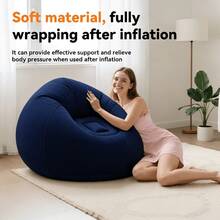 1 Inflatable Lazy Sofa Chair, Foldable, Portable, Soft And Comfortable Bean Bag Sofa, Suitable For Indoor/Outdoor Use. - Multicolor - View 2