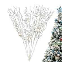 5/10pcs Christmas Glitter Berry Stems, Artificial Christmas Decorations, Gift Holiday Home Decor, Used For Christmas, DIY Christmas Wreath Crafts Tree Ornament Glitter Accents, Holiday Decorations, Reusable - Multicolor - View 25