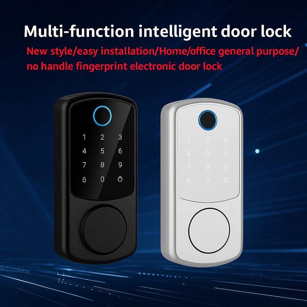 Smart Fingerprint Door Lock - Keyless Entry Door Lock Latch - With 99 Biometric Fingerprints - 99 User Passwords, Multi-Function Unlocking Methods (Password/Fingerprint/IC Card/Key) One-Touch Auto Lock, Easy To Install Smart Electronic Fingerprint Door Lock