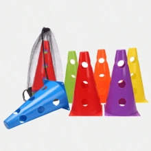1 Set 23cm Perforated Marker Bucket Football Speed Training Agility Equipment, Includes Training Cones - Multicolor - View 3
