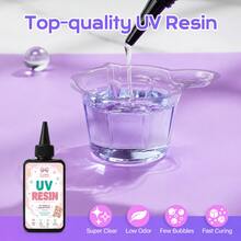 100/200/300 مل راتنج UV شفاف صلب، صيغة مطورة عالية الشفافية، غراء صلب، راتنج إيبوكسي قابل للمعالجة بالأشعة فوق البنفسجية مسبق الخلط، مناسب لمجموعة صنع المجوهرات اليدوية DIY، يستخدم لصب الراتنج وطلاء الحرف اليدوية - راتنج مقاوم للأشعة فوق البنفسجية - مشاهدة 5
